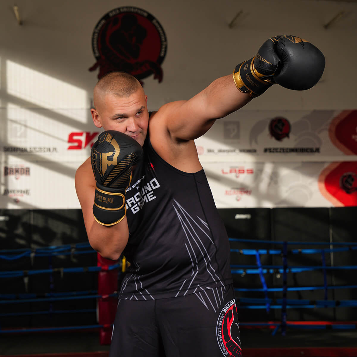Tank top de box BKS Skorpion (Negru)