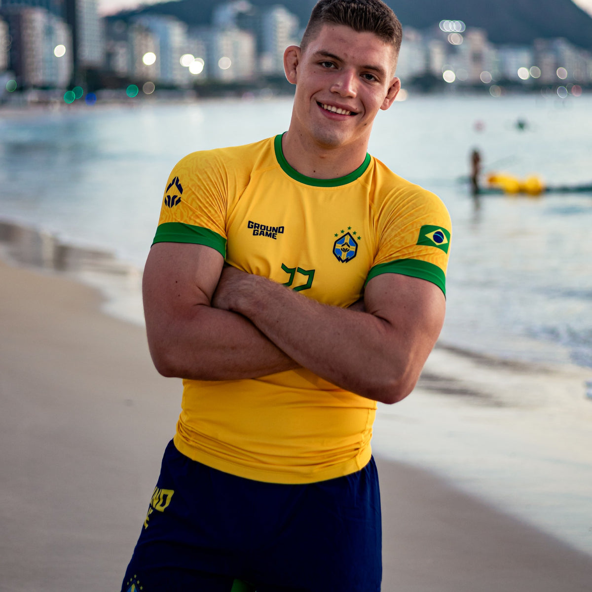 Rashguard Brazil Football cu mânecă scurtă
