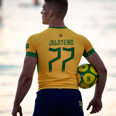 Rashguard Brazil Football cu mânecă scurtă