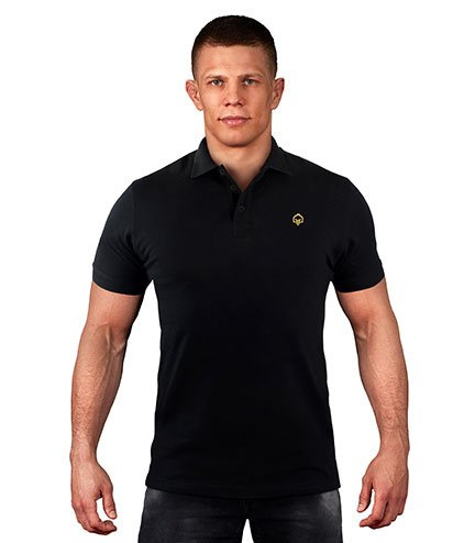 Tricou polo pentru bărbați Minimal Gold Ground Game negru