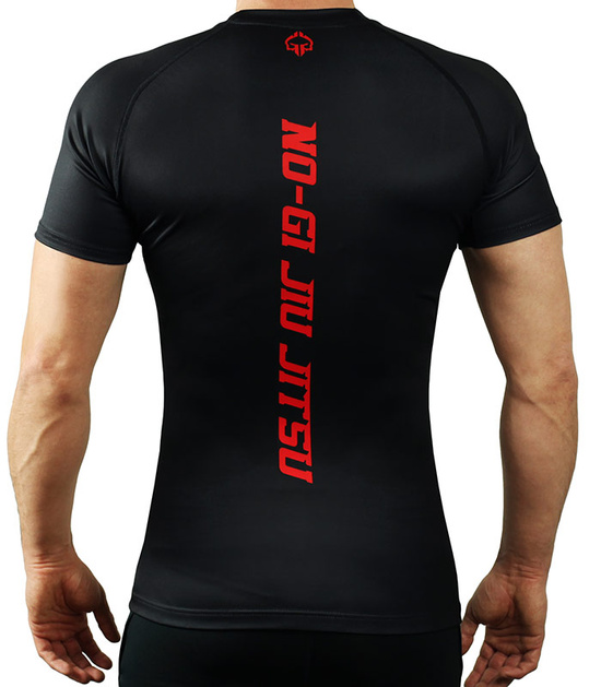 Rashguard pentru bărbați cu mâneci scurte IBJJF Ground Game negru