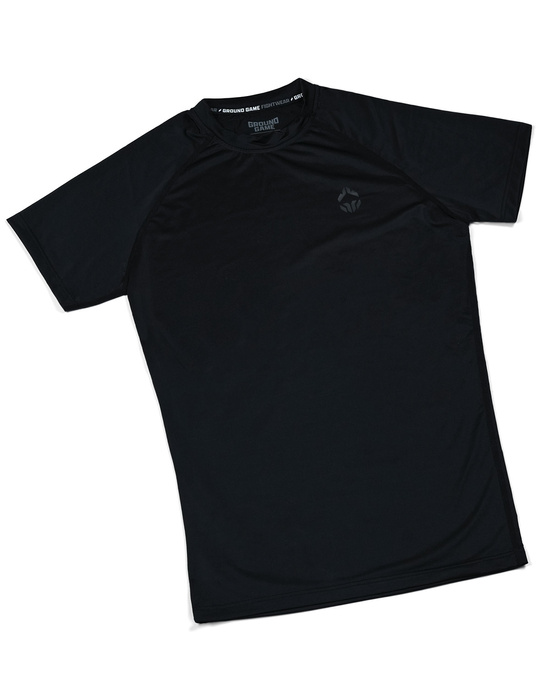 Rashguard pentru bărbați cu mâneci scurte Essential Shadow Ground Game negru
