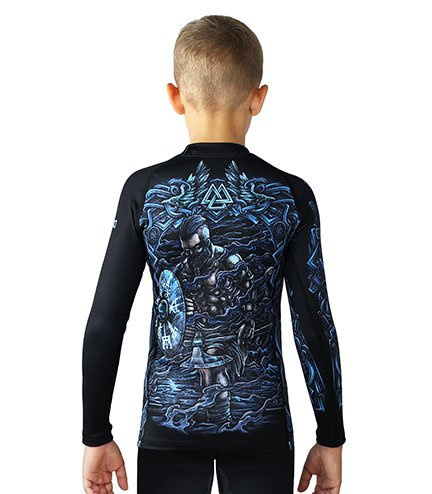 Rashguard pentru copii cu mâneci lungi Viking Kids Ground Game negru