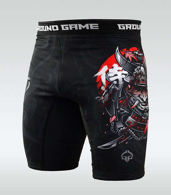 Pantaloni scurți de compresie Vale Tudo Oni Samurai 2.0 Ground Game negru