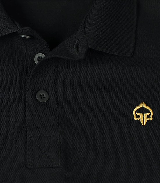 Tricou polo pentru bărbați Minimal Gold Ground Game negru