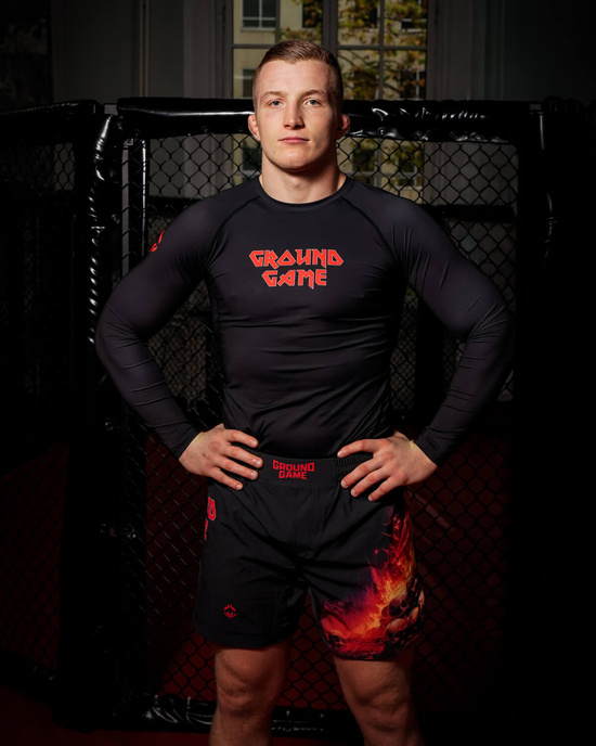 Rashguard pentru bărbați cu mâneci longi Inferno Ground Game negru