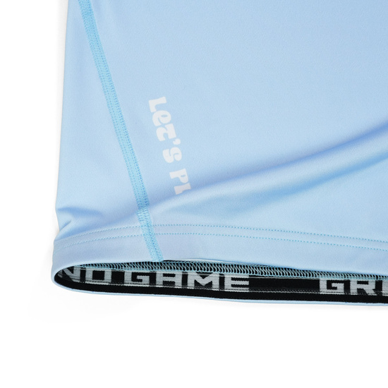 Rashguard pentru femei cu mâneci scurte Athletic Light Blue Ground Game