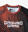 Rashguard pentru bărbați cu mâneci scurte IBJJF Ground Game brună