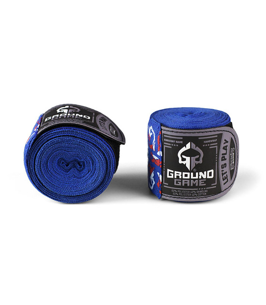 Bandaje de box 4 m Logo Ground Game albastru