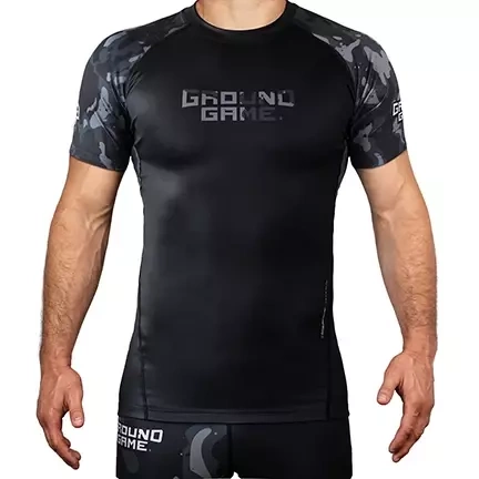 Rashguard pentru bărbați cu mâneci scurte Moro 4.0 Ground Game gri