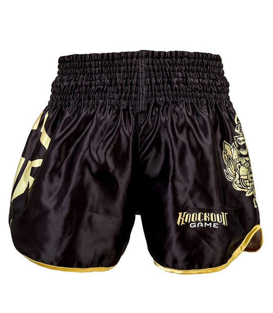Pantaloni scurți Muay Thai Gold Ground Game negru / gold