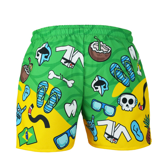 Pantaloni scurți pentru înot Copacabana (BJJ style) Ground Game verde / galben