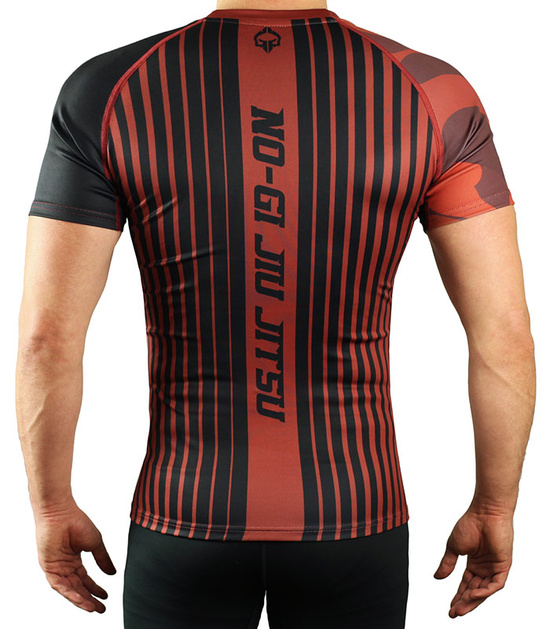 Rashguard pentru bărbați cu mâneci scurte IBJJF Ground Game brună