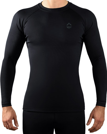 Rashguard pentru bărbați cu mâneci lungi Essential Shadow Ground Game negru