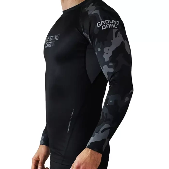 Rashguard pentru bărbați cu mâneci lungi Moro 4.0 Ground Game gri