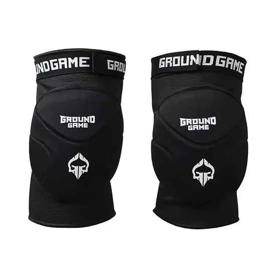 Genunchiere flexibile, confecționate pentru grappling / BJJ Logo Ground Game negru