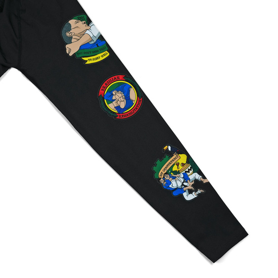 Rashguard Injury Collector pentru bărbați cu mâneci longi Ground Game negru