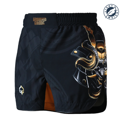 Pantaloni scurți MMA ușori Oni Samurai pentru bărbați Ground Game negru