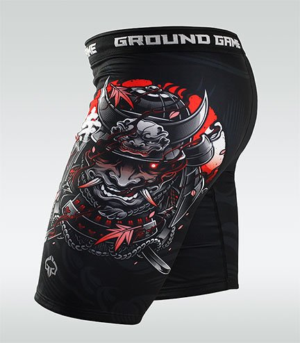 Pantaloni scurți de compresie Vale Tudo Oni Samurai 2.0 Ground Game negru