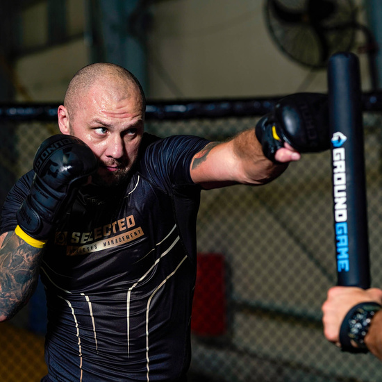 Mănuși de sparring MMA Black Stripe Ground Game negru