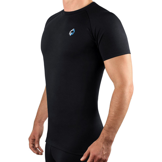 Rashguard pentru bărbați cu mâneci scurte Essential Logo Ground Game negru