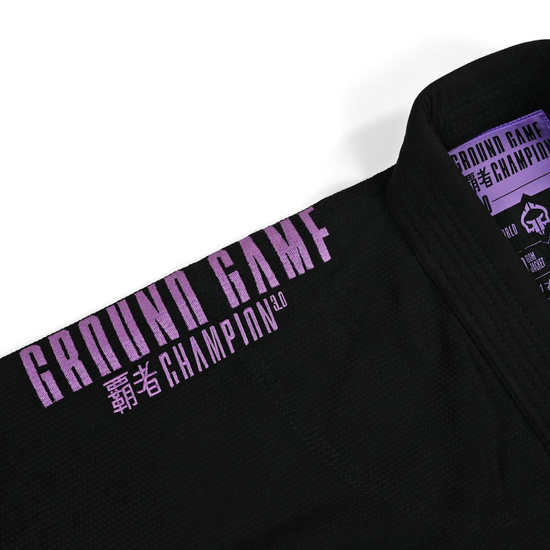 Kimono / GI BJJ Champion 3.0 Lavender pentru femei Ground Game (Negru) + centura GRATUITĂ