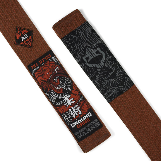 Centură premium BJJ Ground Game maro