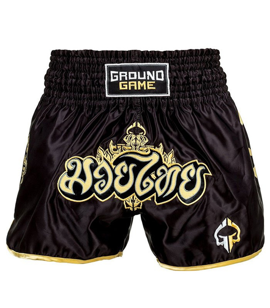 Pantaloni scurți Muay Thai Gold Ground Game negru / gold