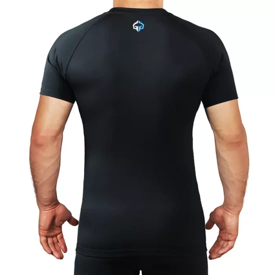 Rashguard pentru bărbați cu mâneci scurte Athletic Classic Ground Game negru
