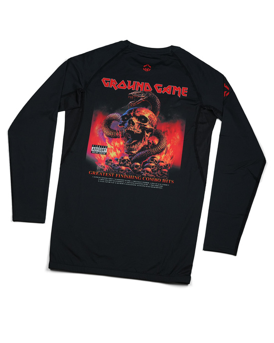 Rashguard pentru bărbați cu mâneci longi Inferno Ground Game negru