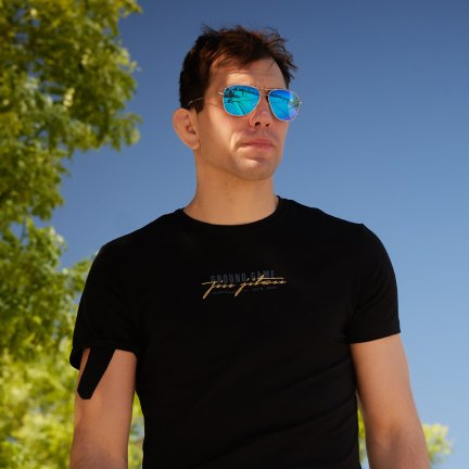 Tricou pentru bărbați Glitz Ground Game negru