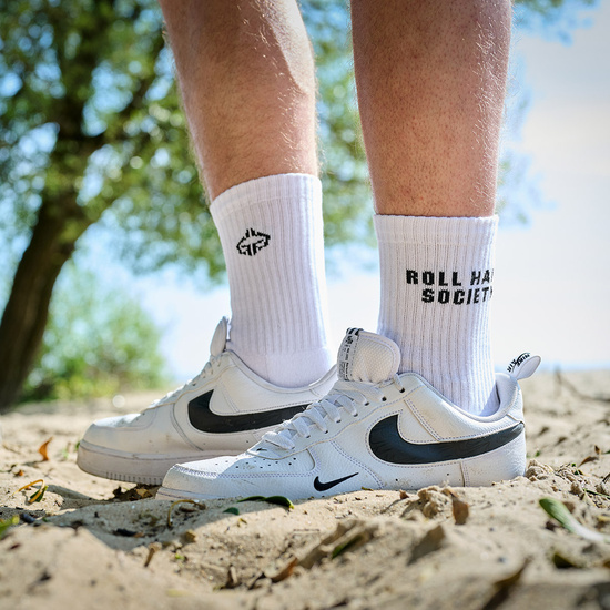 Șosete lungi Roll Hard Society Ground Game albu