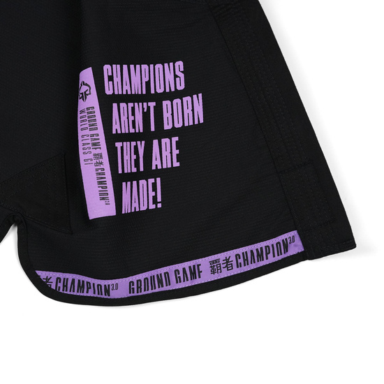 Kimono / GI BJJ Champion 3.0 Lavender pentru femei Ground Game (Negru) + centura GRATUITĂ