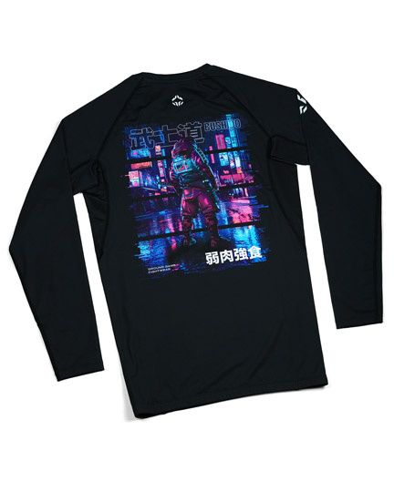 Rashguard pentru bărbați cu mâneci longi Cyber Samurai Ground Game