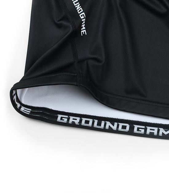 Rashguard pentru bărbați cu mâneci scurte IBJJF Ground Game negru