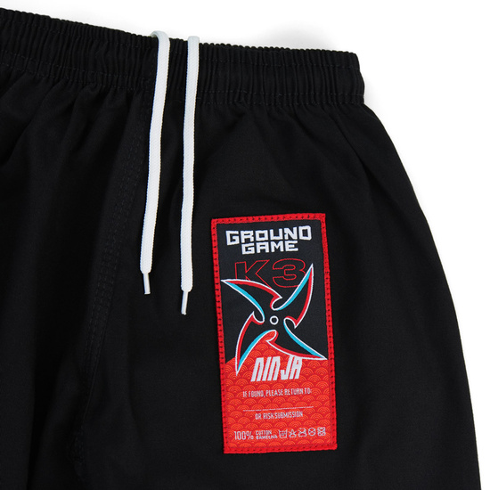 Gi pentru copii BJJ Ninja Ground Game negru