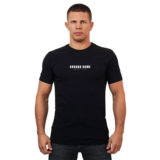 Tricou pentru bărbați  Minimal Typo Ground Game negru