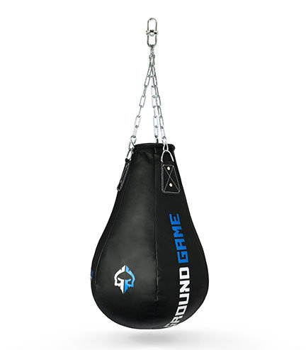 Sac de box pentru antrenament în formă de pară Target Ground Game negru