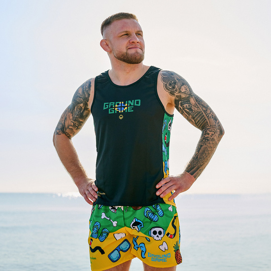 Pantaloni scurți pentru înot Copacabana (BJJ style) Ground Game verde / galben