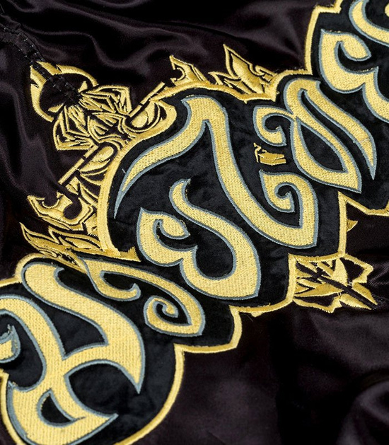 Pantaloni scurți Muay Thai Gold Ground Game negru / gold