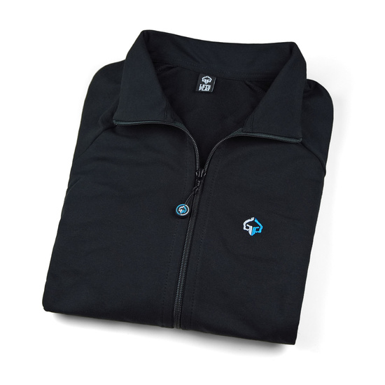 Bluza cu fermoar si fara gluga pentru barbati Minimal Ground Game negru