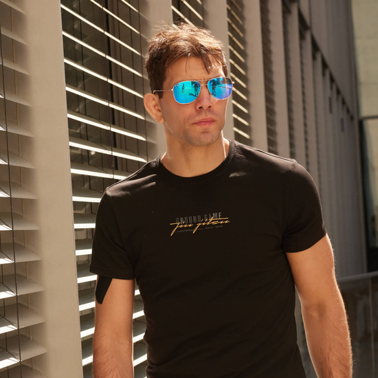 Tricou pentru bărbați Glitz Ground Game negru