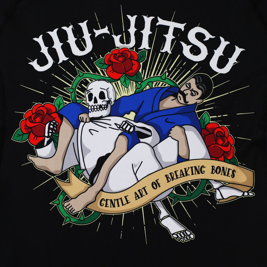 Rashguard pentru bărbați cu mâneci scurte Oldschool Ground Game negru