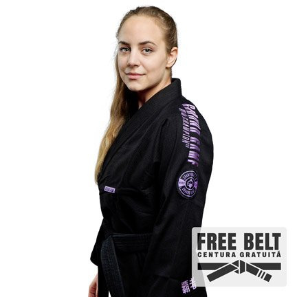 Kimono / GI BJJ Champion 3.0 Lavender pentru femei Ground Game (Negru) + centura GRATUITĂ