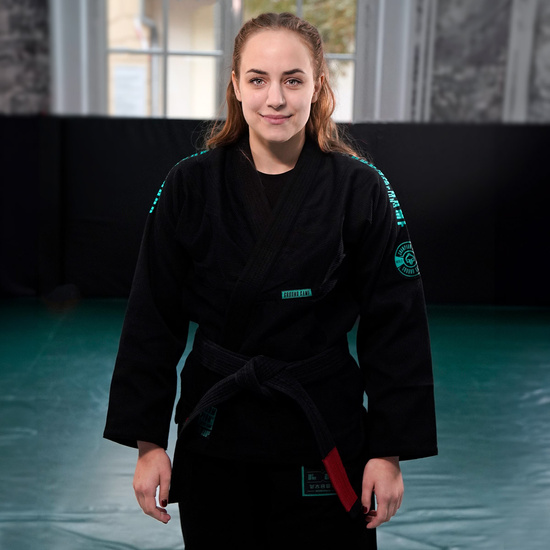 Kimono / GI BJJ Champion 3.0 Mint pentru femei Ground Game (Negru) + centura GRATUITĂ