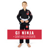 Kimono / GI BJJ pentru copii Ninja Ground Game negru + centura GRATUITĂ
