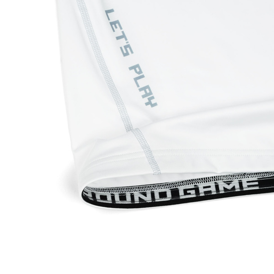 Rashguard pentru bărbați cu mâneci scurte Athletic Platinum Ground Game Alb