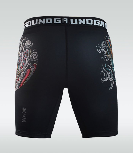 Pantaloni scurți de compresie Vale Tudo Bushido 3.0 Ground Game negru