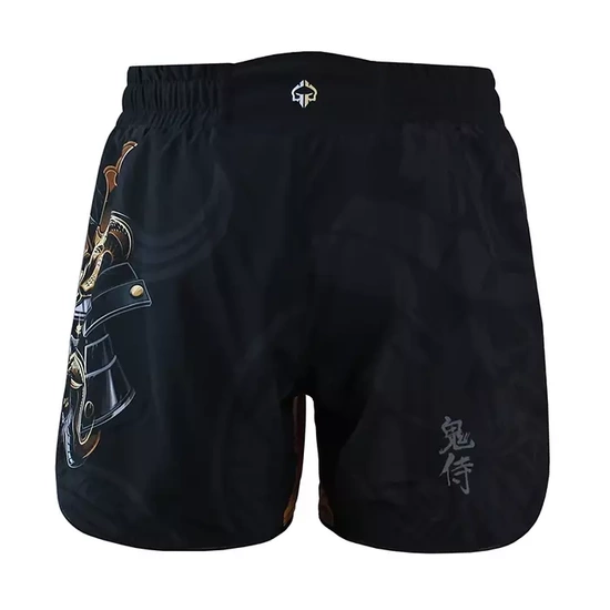 Pantaloni scurți MMA ușori Oni Samurai pentru bărbați Ground Game negru