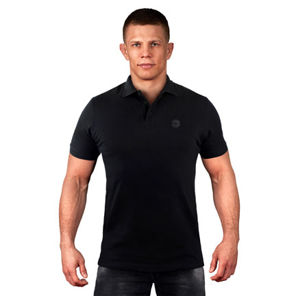 Tricou polo pentru bărbați Label Ground Game Negru